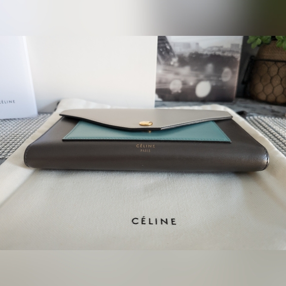 Celine Tri Color Leather Envelope Flap Wallet Full Inclusion - Picture 6 of 17